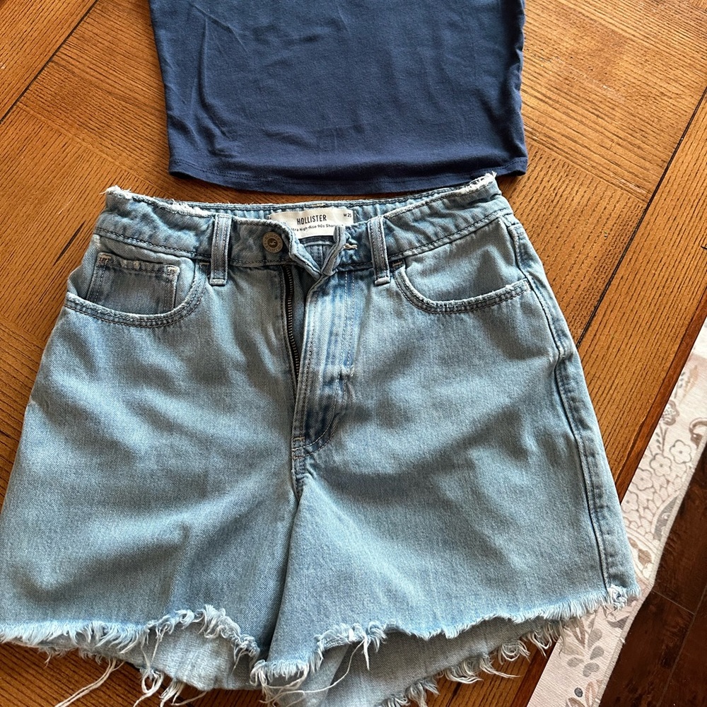 Hollister Light Blue Denim Shorts